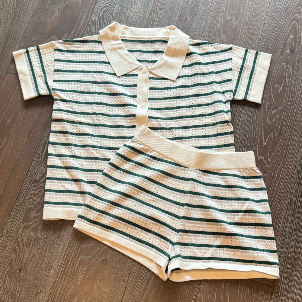 TWO PIECE STRIPED LOUNGE SET